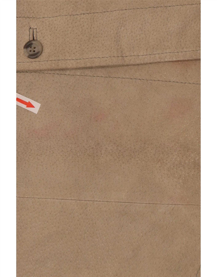 M. Flues Mens Overshirt Suede Shirt Large Beige Leather