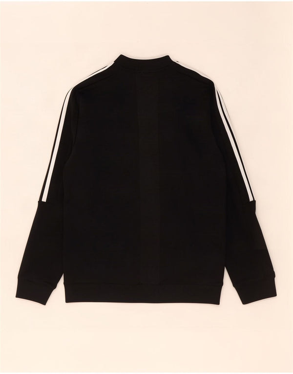 Adidas Boys Tracksuit Top Jacket 11-12 Years Black Polyester
