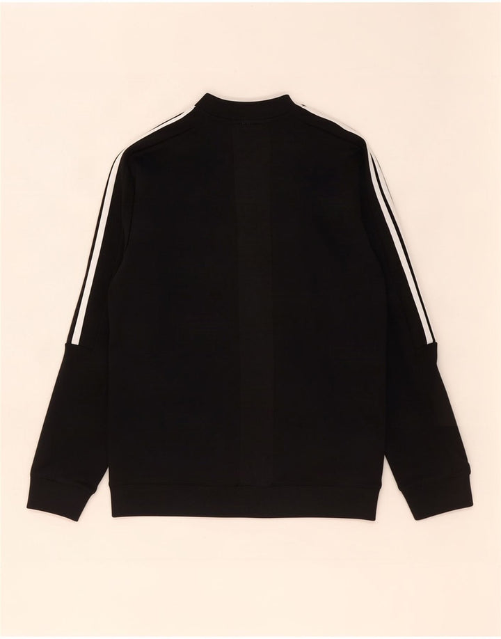 Adidas Boys Tracksuit Top Jacket 11-12 Years Black Polyester