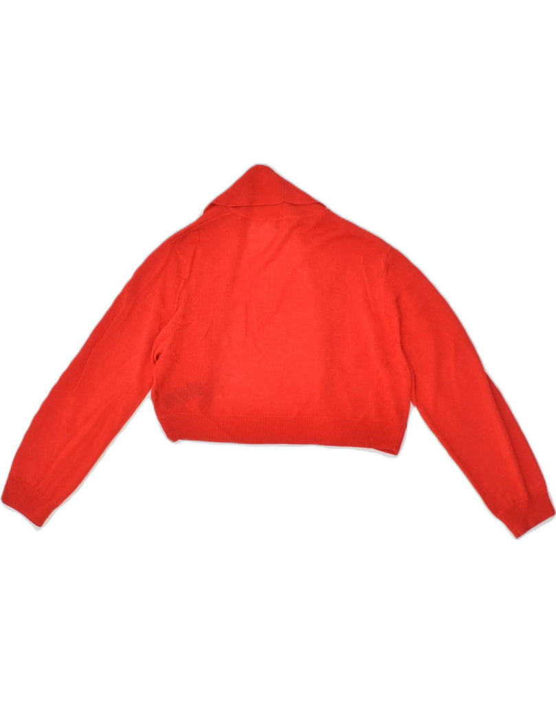 MONSOON Womens Crop Cardigan Sweater UK 12 Medium Red Viscose | Vintage Monsoon | Thrift | Second-Hand Monsoon | Used Clothing | Messina Hembry 