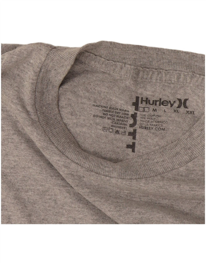 Hurley Mens T-Shirt Top Small Grey Flecked Cotton