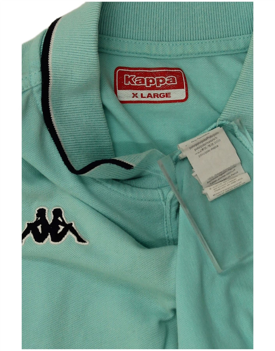 Kappa Mens Polo Shirt XL Turquoise Cotton