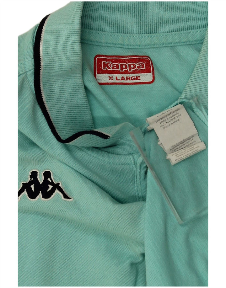 Kappa Mens Polo Shirt XL Turquoise Cotton