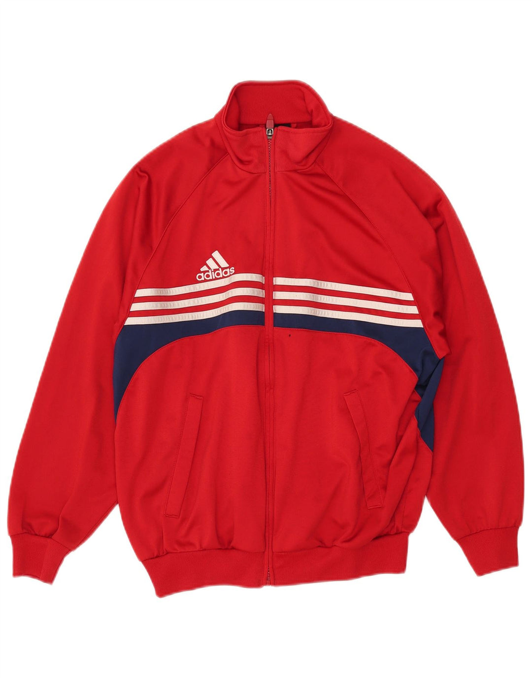 Adidas Boys Graphic Tracksuit Top Jacket 13-14 Years Red Polyester
