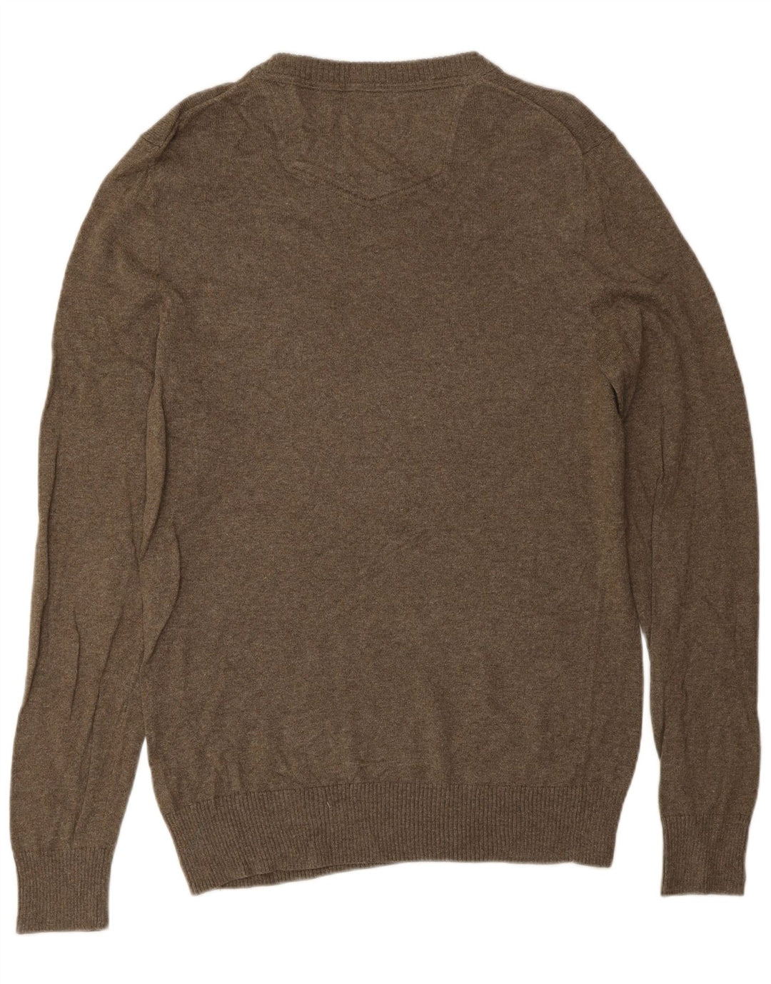 Fat Face Mens V-Neck Jumper Sweater Medium Khaki Cotton