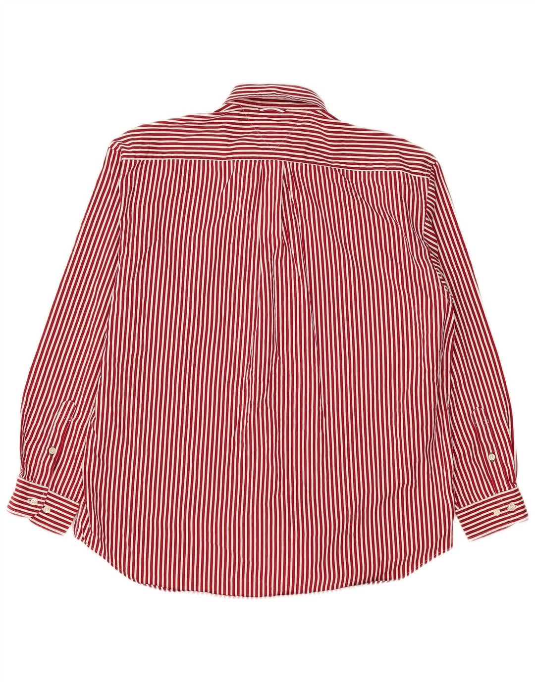 TOMMY HILFIGER Mens Shirt Large Red Pinstripe Cotton