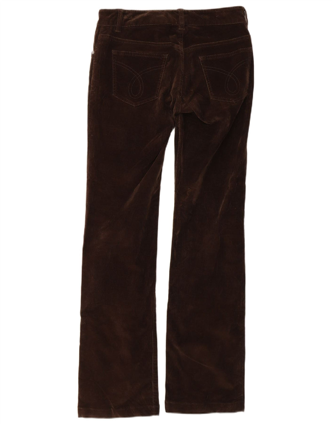 CALVIN KLEIN Womens Bootcut Corduroy Trousers W27 L30 Brown Cotton
