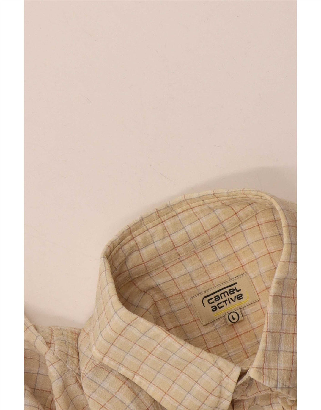 Camel Active Mens Short Sleeve Shirt Large Beige Check