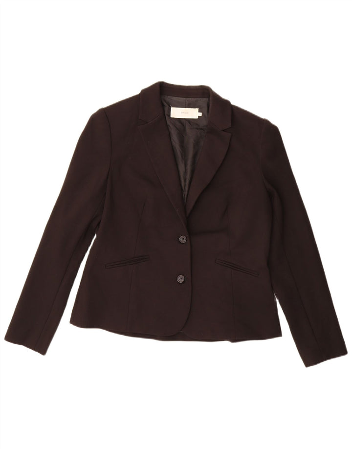 John Lewis Womens 2 Button Blazer Jacket UK 14 Medium Black Viscose