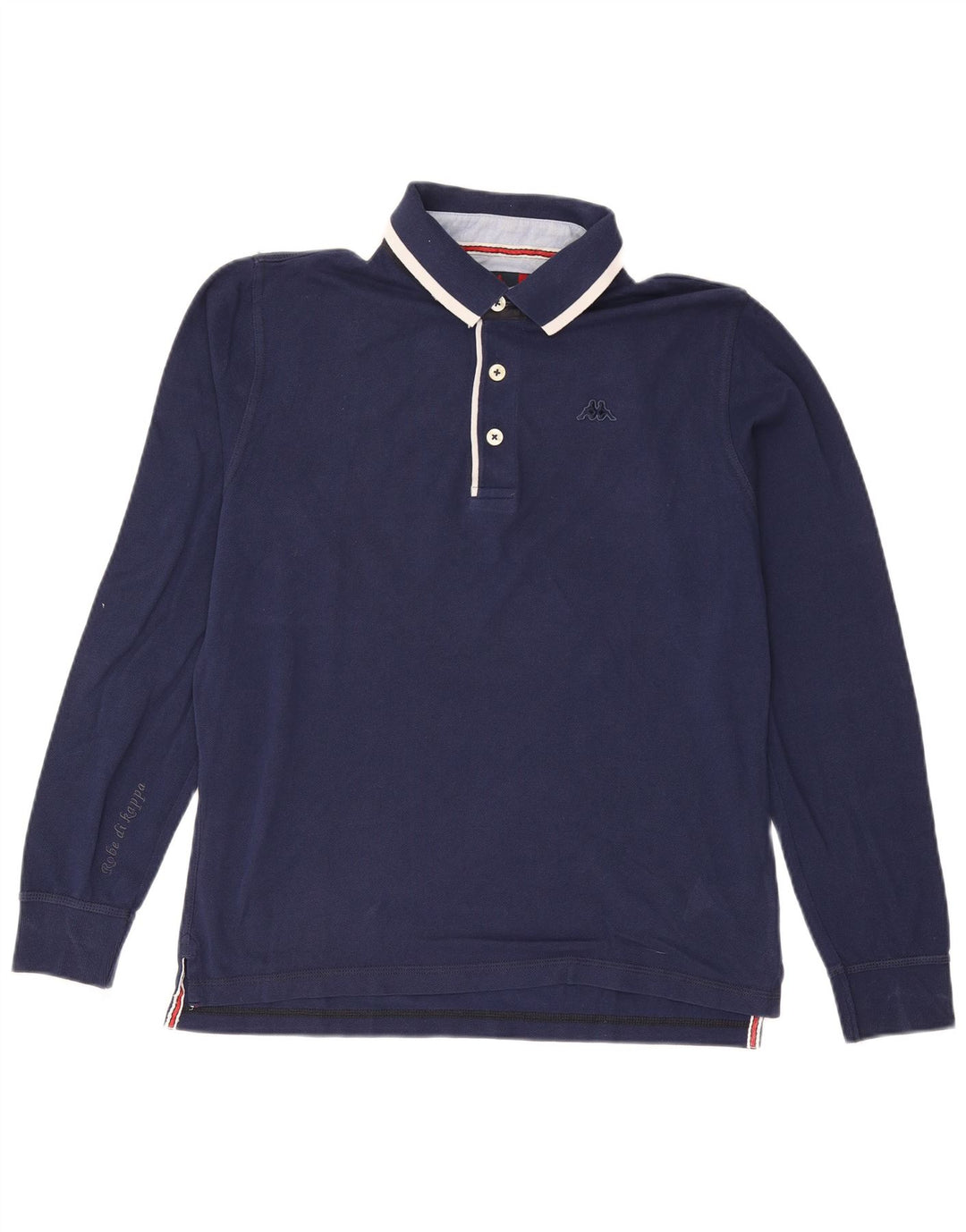 KAPPA Mens Long Sleeve Polo Shirt Large Navy Blue Cotton