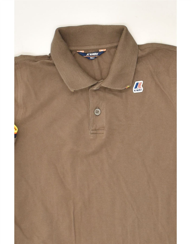 K-WAY Mens Polo Shirt Small Khaki Cotton | Vintage K-Way | Thrift | Second-Hand K-Way | Used Clothing | Messina Hembry 