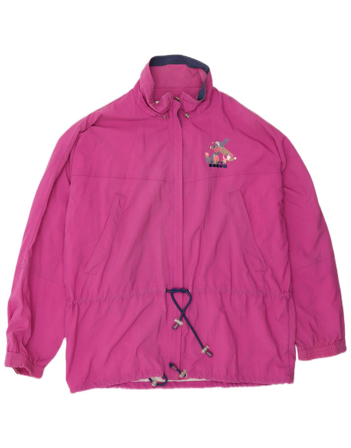 Diadora Womens Oversized Tracksuit Top Jacket UK 14 Medium Purple Polyamide