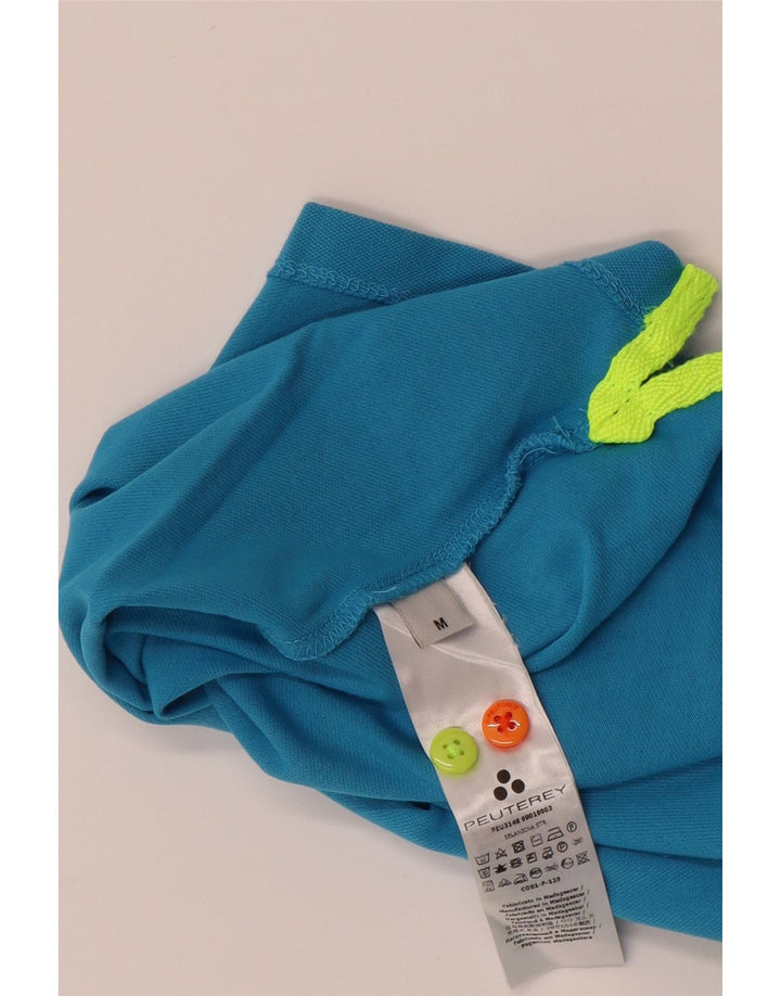 PEUTEREY Mens Polo Shirt Medium Blue Cotton