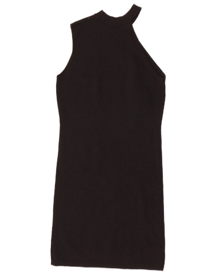 Zara Womens One Shoulder Bodycon Dress UK 12 Medium Black