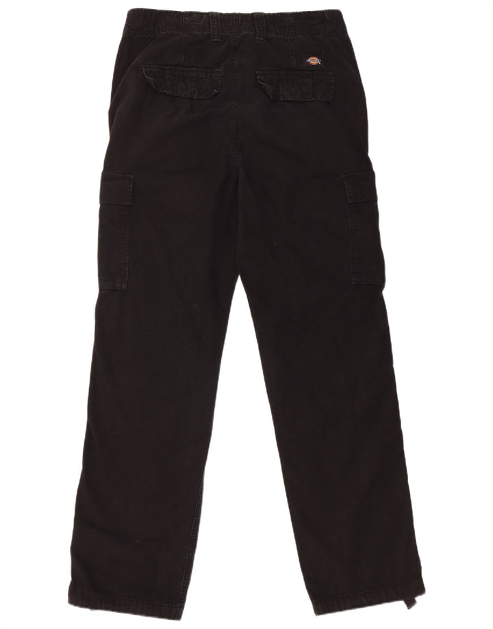 Dickies Mens Straight Cargo Trousers W30 L30 Black Cotton