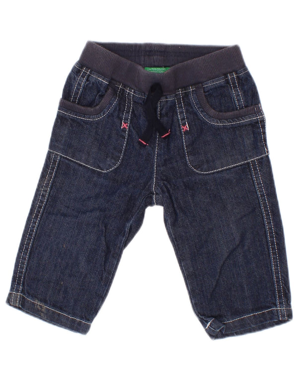 Benetton Baby Girls Denim Shorts 3-6 Months W18 Navy Blue Cotton