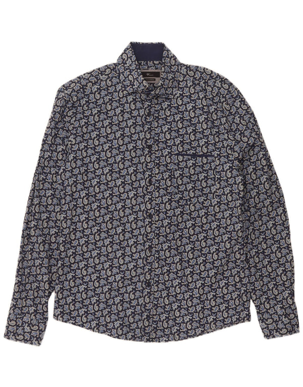 Venti Mens Limited Edition Shirt Medium Navy Blue Paisley Cotton