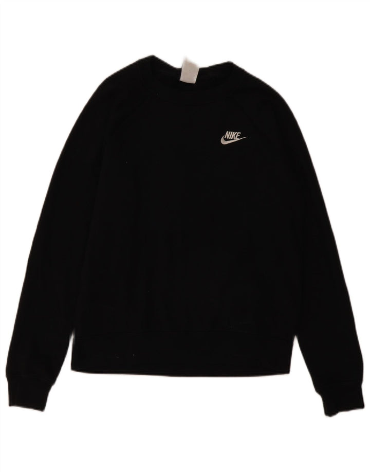 Nike Womens Oversized Sweatshirt Jumper UK 10 Small Black Cotton