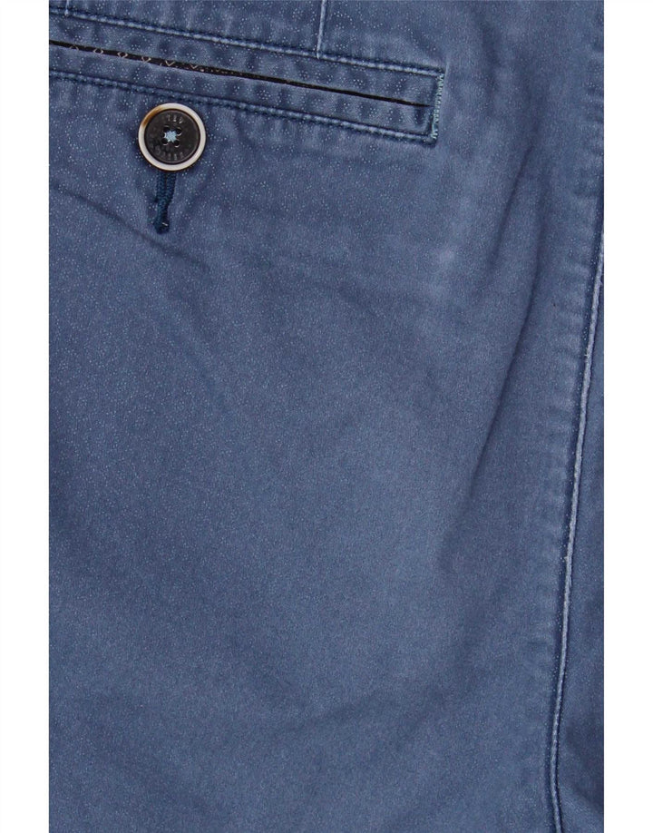 Ted Baker Mens Chino Shorts W32 Medium Blue Geometric Cotton
