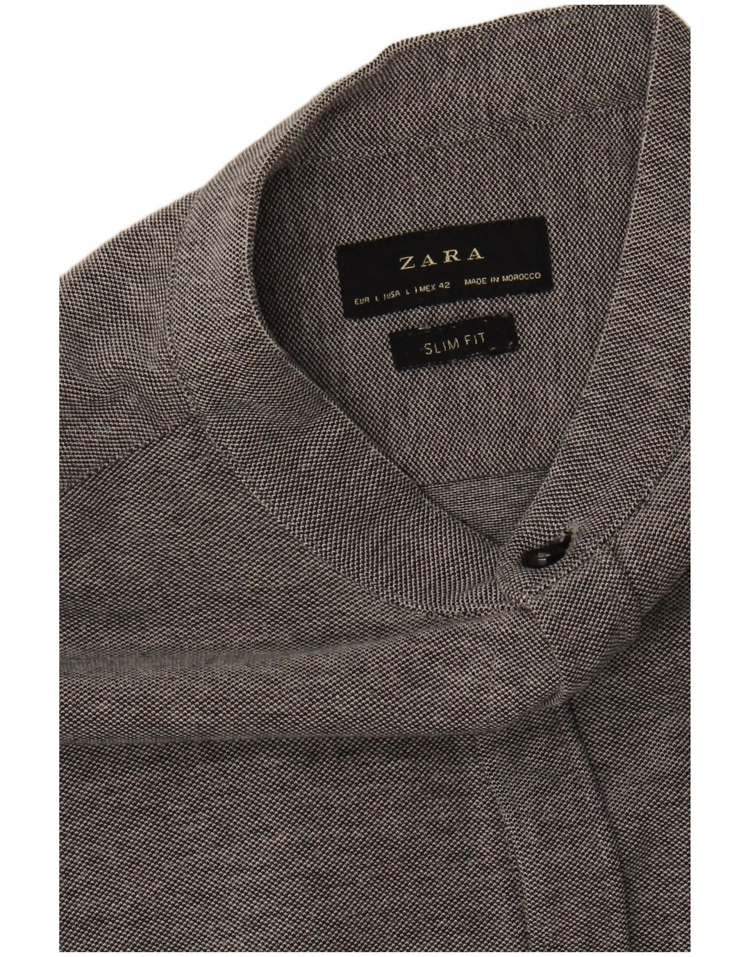 ZARA Mens Slim Fit Shirt Large Grey