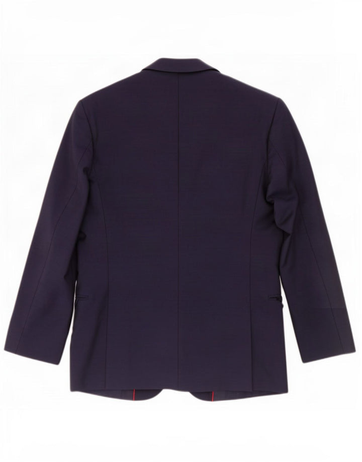 Hugo Boss Mens 2 Button Blazer Jacket EU 48 Medium Navy Blue Wool