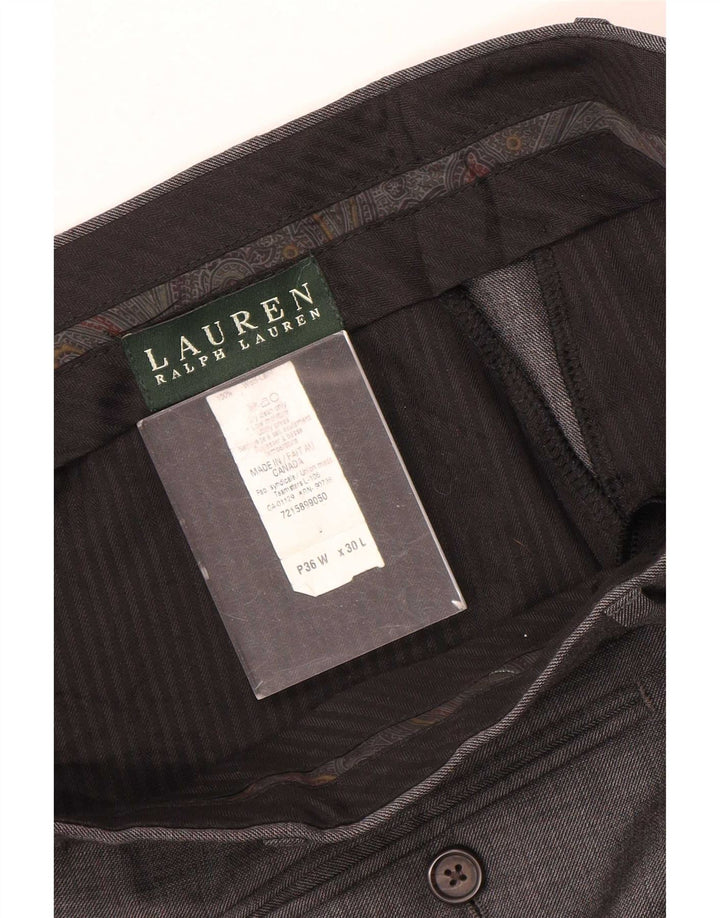 Ralph Lauren Mens Straight Suit Trousers W36 L30 Grey Wool