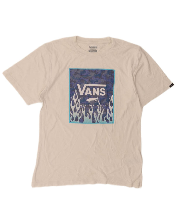 Vans Boys Classic Fit Graphic T-Shirt Top 13-14 Years XL White Cotton