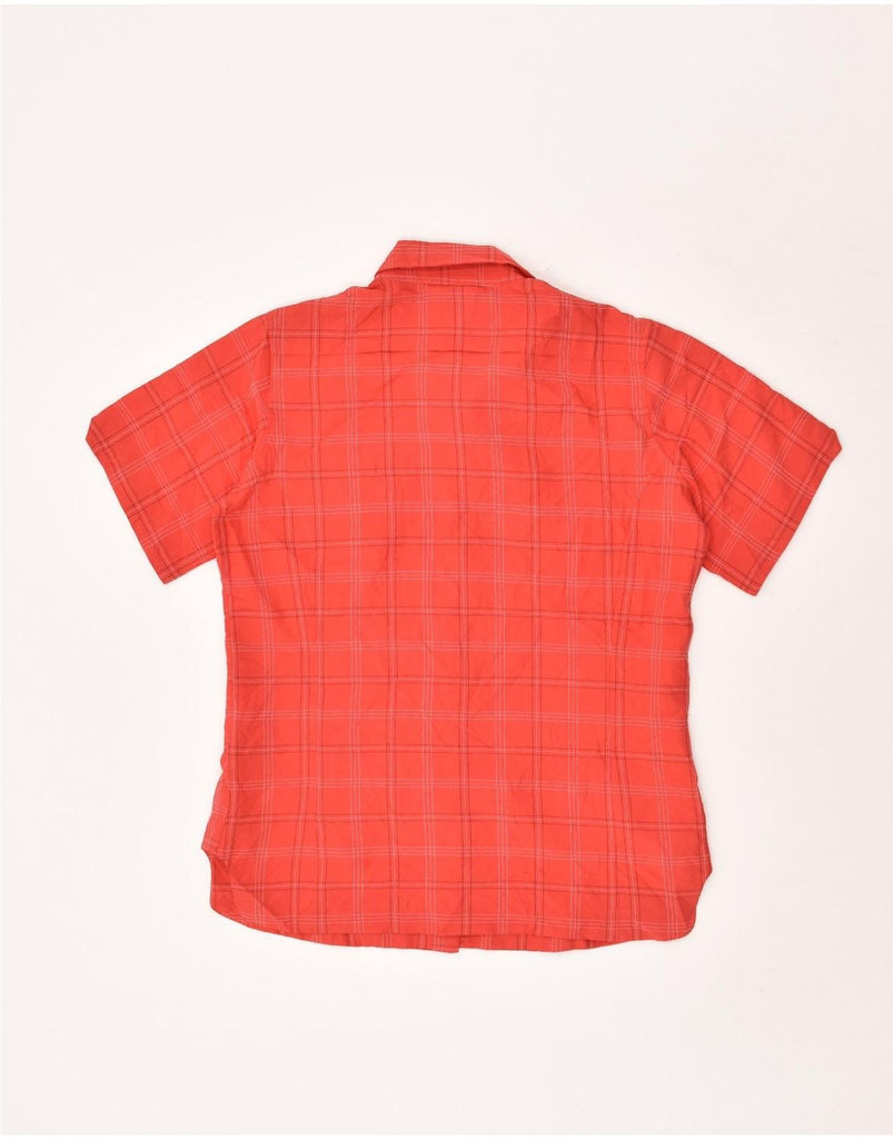 JACK WOLFSKIN Womens Short Sleeve Shirt UK 14 Large Red Check Polyester | Vintage Jack Wolfskin | Thrift | Second-Hand Jack Wolfskin | Used Clothing | Messina Hembry 