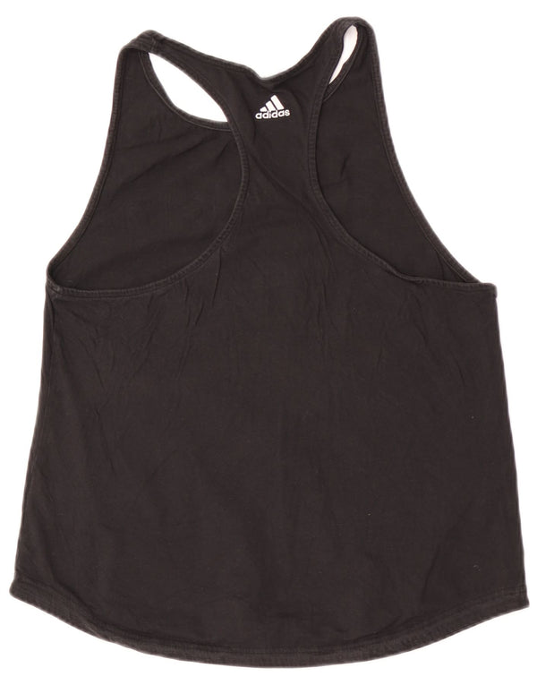 Adidas Womens Graphic Vest Top UK 16/18 Large Black Cotton