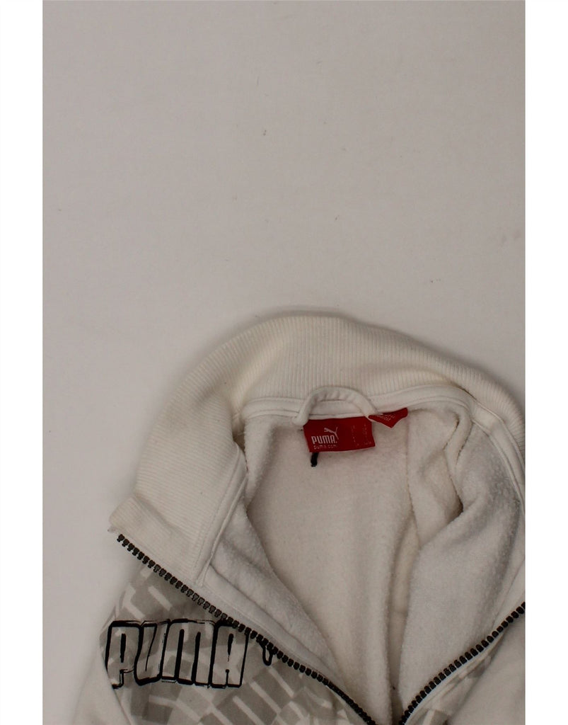 PUMA Boys Graphic Tracksuit Top Jacket 7-8 Years White Cotton Vintage Puma and Second-Hand Puma from Messina Hembry 
