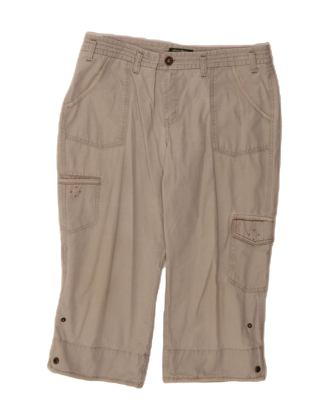 EDDIE BAUER Womens Straight Cargo Capri Trousers US 12 Large W34 L21 Grey Vintage Eddie Bauer and Second-Hand Eddie Bauer from Messina Hembry 