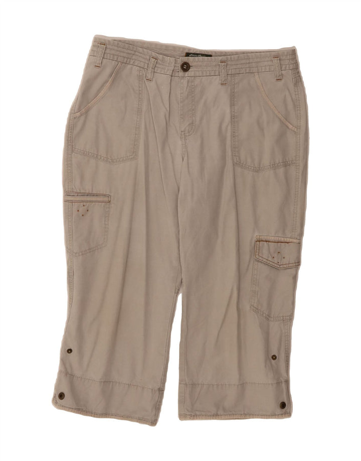 EDDIE BAUER Womens Straight Cargo Capri Trousers US 12 Large W34 L21 Grey Vintage Eddie Bauer and Second-Hand Eddie Bauer from Messina Hembry 