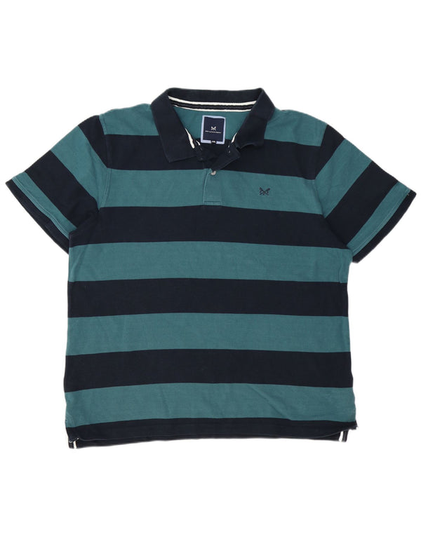 Crew Clothing Mens Polo Shirt 3XL Blue Striped Cotton
