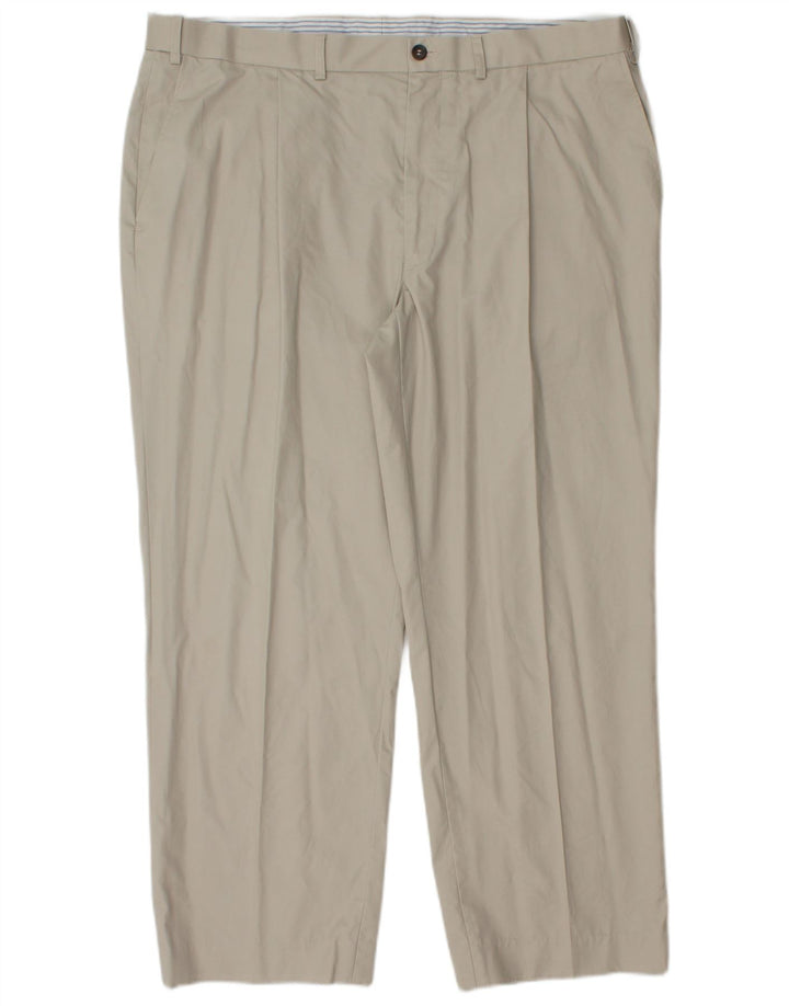 Marks & Spencer Mens Straight Chino Trousers W38 L27 Grey Cotton