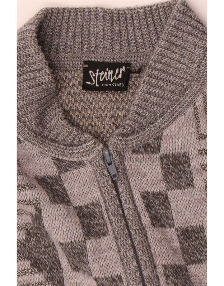 Steiner Mens Cardigan Sweater XL Multicoloured Geometric
