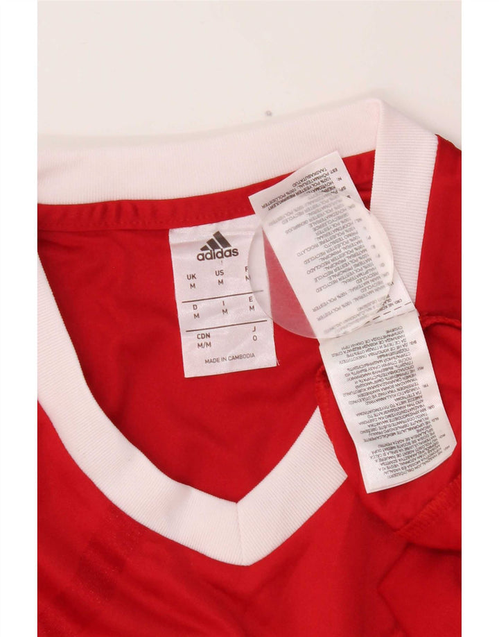 Adidas Mens Climalite T-Shirt Top Medium Red Colourblock Polyester