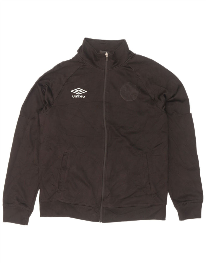 Umbro Mens Tracksuit Top Jacket Large Black Polyester