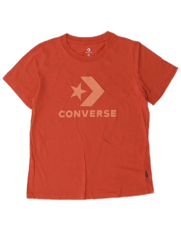 Converse Womens Graphic T-Shirt Top UK 10 Small Orange Cotton