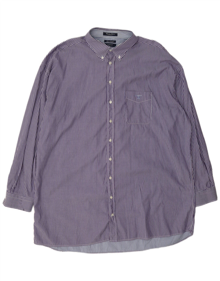 Gant Mens Regular Fit Shirt 4XL Purple Striped Cotton