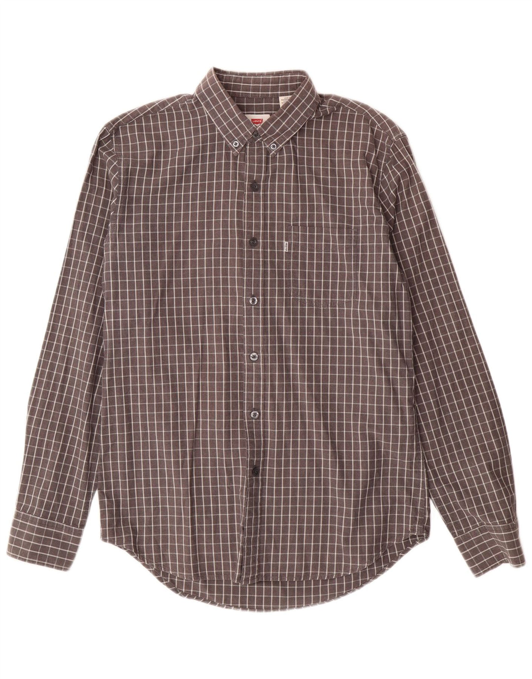 Levi's Mens Shirt Medium Grey Check Cotton
