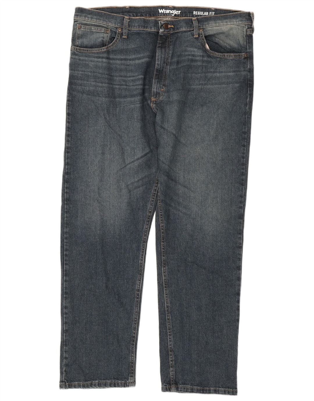 Wrangler Mens Regular Fit Straight Jeans W40 L30 Blue Cotton