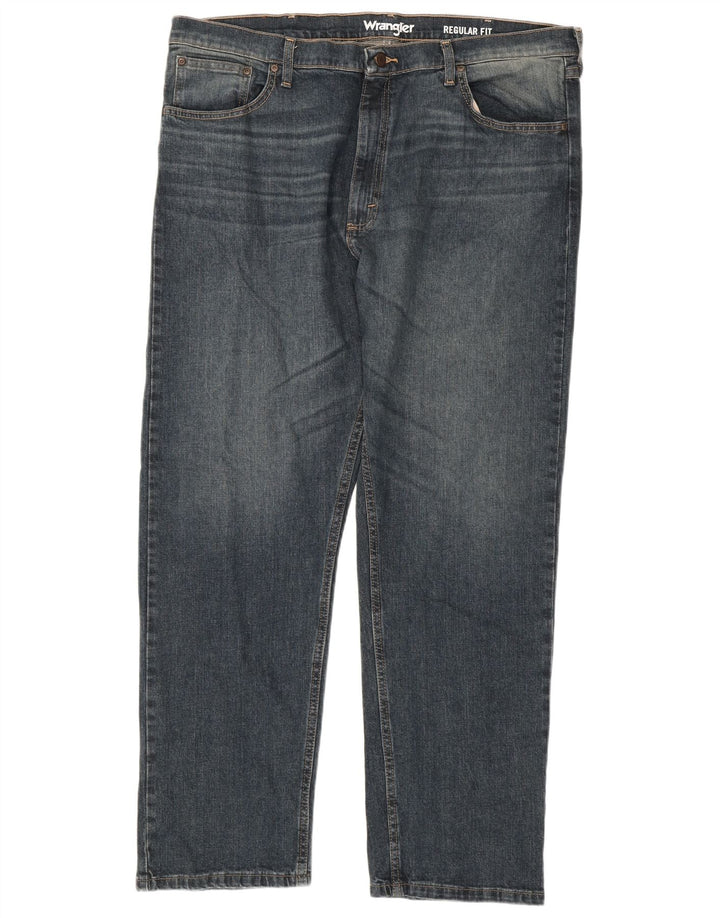 Wrangler Mens Regular Fit Straight Jeans W40 L30 Blue Cotton