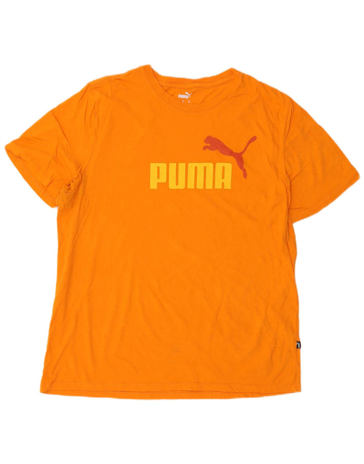 Puma Mens Graphic T-Shirt Top XL Orange