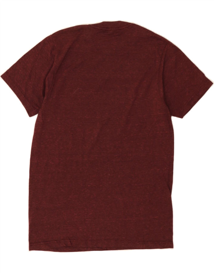 HURLEY Mens Graphic T-Shirt Top Small Maroon Flecked Polyester Vintage Hurley and Second-Hand Hurley from Messina Hembry 