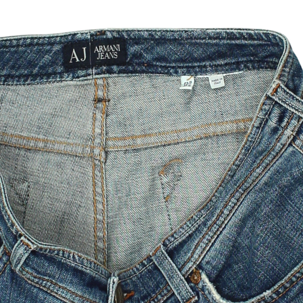 AJ Womens Blue Low Rise Bootcut Armani Jeans | Vintage High End Designer Denim | Vintage Messina Hembry | Thrift | Second-Hand Messina Hembry | Used Clothing | Messina Hembry 