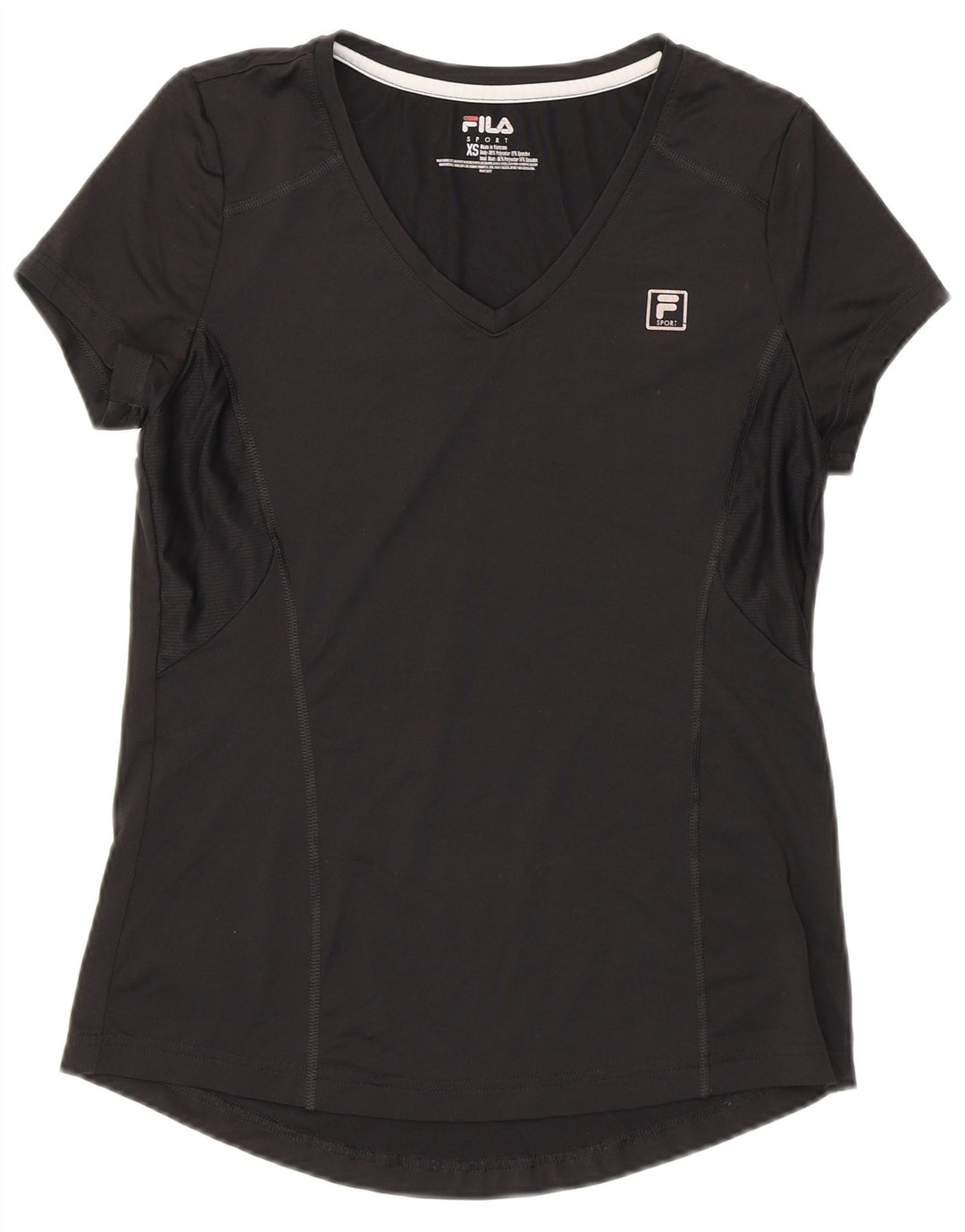 Fila Womens T-Shirt Top UK 6 XS Black Polyester
