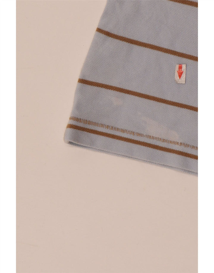 Gant Mens Polo Shirt Large Blue Striped Cotton