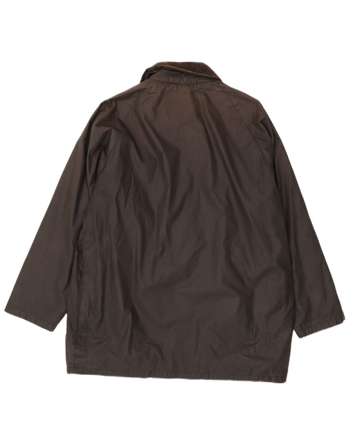 Vintage Mens Waxed Cotton Jacket UK 44 2XL Black