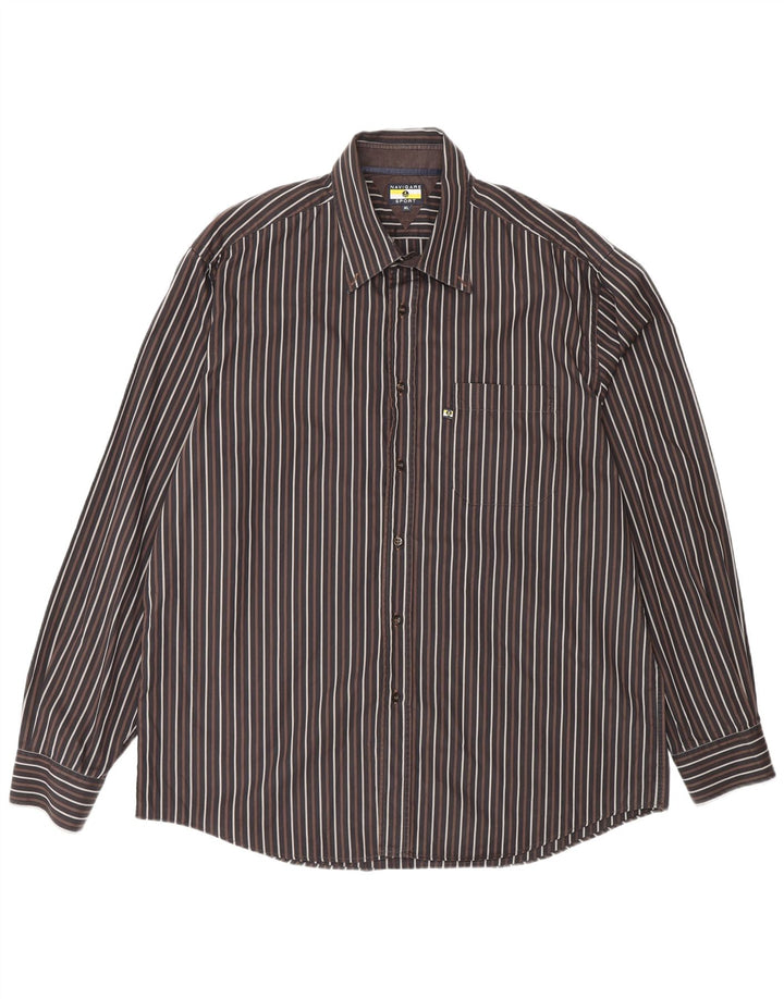 Navigare Mens Shirt XL Brown Striped