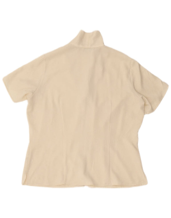 Marks & Spencer Womens Short Sleeve Shirt Blouse UK 16 Large Beige